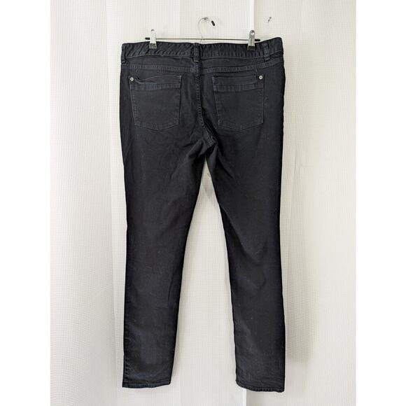 MOSSIMO! DEEP, SATURATED BLACK SKINNY PREMIUM DENIM 5 POCKET JEANS, PANTS! SZ 14 - Picture 5 of 11